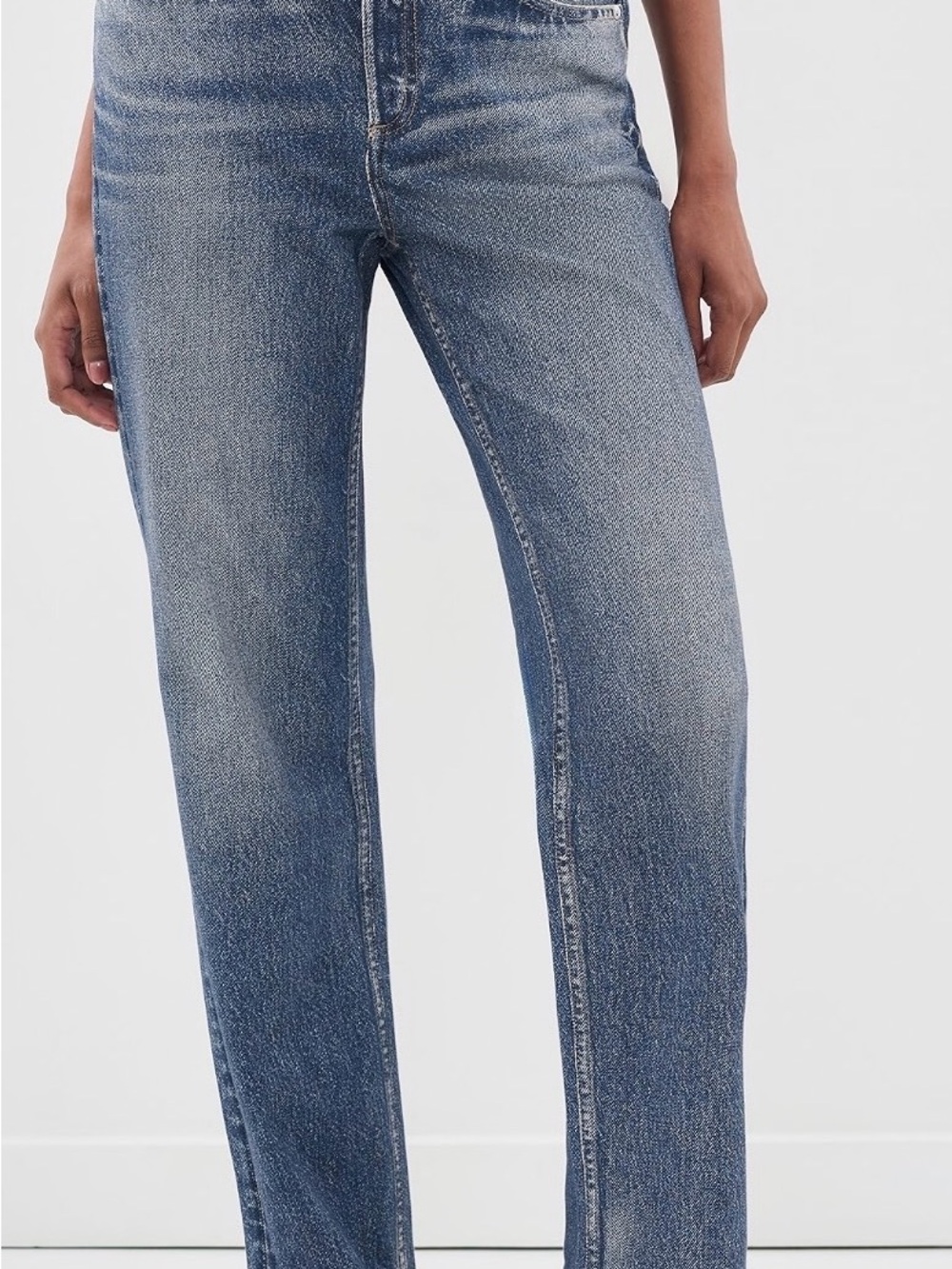 rag & bone Miramar Mid-Rise baggy faux Jeans - Faded Blue Wash